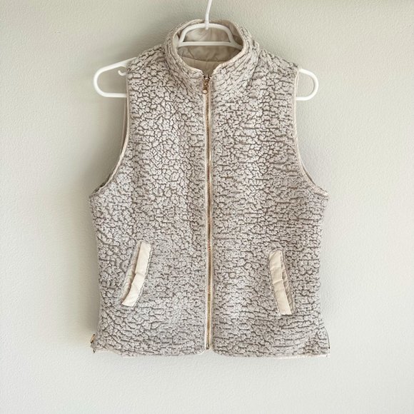 miami Jackets & Blazers - Miami Reversible Cream Sherpa & Quilted Vest